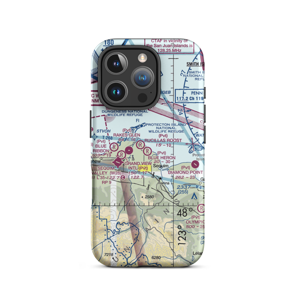 Blue Heron Field (WN49) VFR Sectional  Tough iPhone Case iPhone 16 Pro model shown