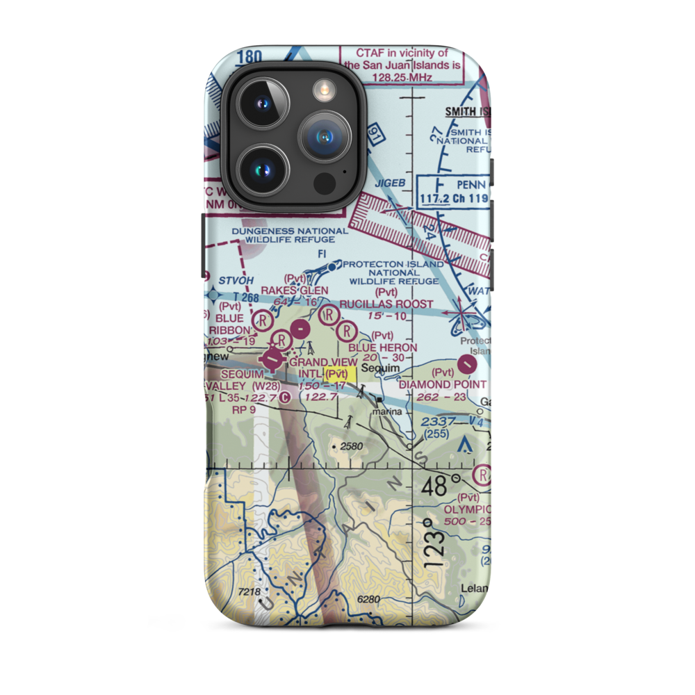 Blue Heron Field (WN49) VFR Sectional  Tough iPhone Case iPhone 16 Pro Max model shown