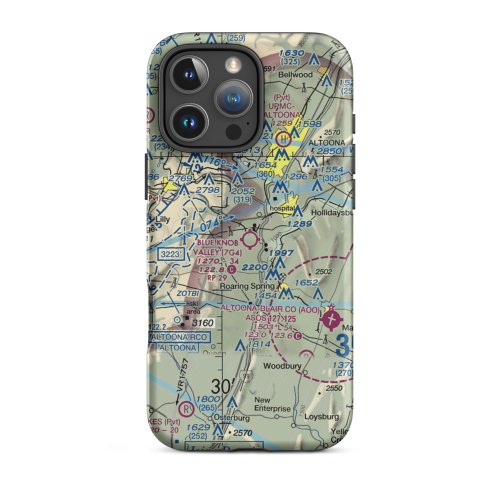 Blue Knob Valley Airport (7G4) VFR Sectional  Tough iPhone Case iPhone 16 Pro Max model shown