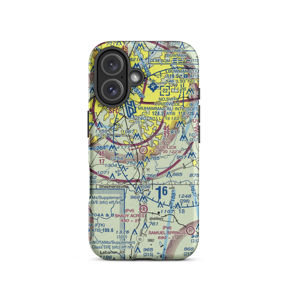 Blue Lick Airport (07KY) VFR Sectional  Tough iPhone Case iPhone 16 model shown