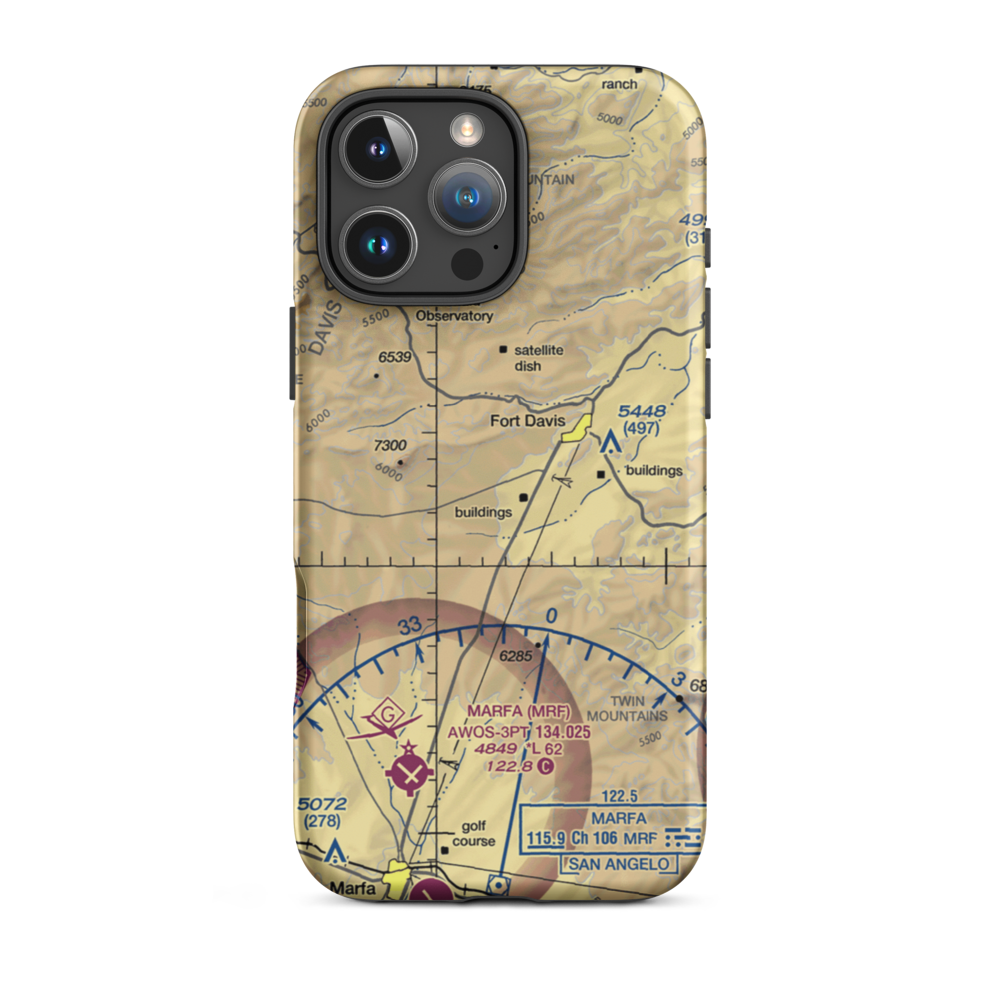 Blue Mountain Airport (TA56) VFR Sectional  Tough iPhone Case iPhone 16 Pro Max model shown