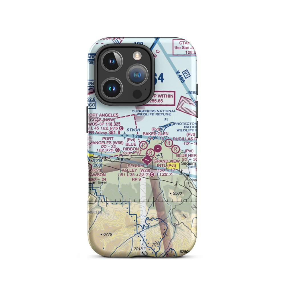 Blue Ribbon Airport (WN29) VFR Sectional  Tough iPhone Case iPhone 16 Pro model shown