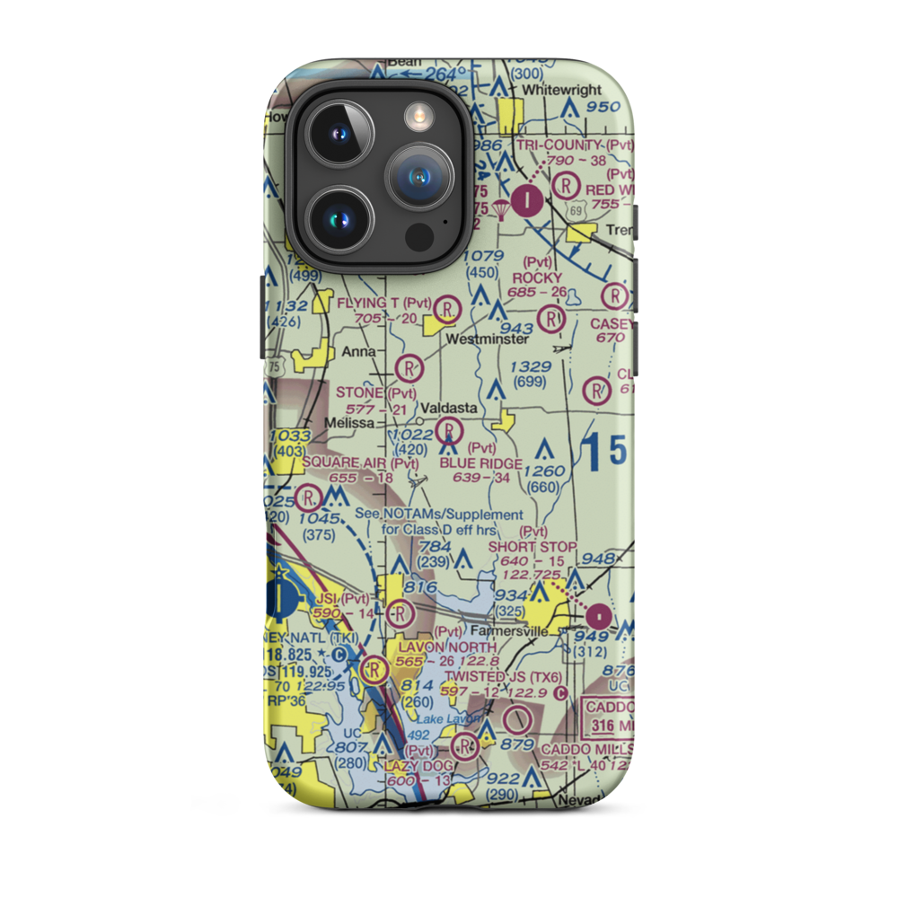 Blue Ridge Airport (99XS) VFR Sectional  Tough iPhone Case iPhone 16 Pro Max model shown