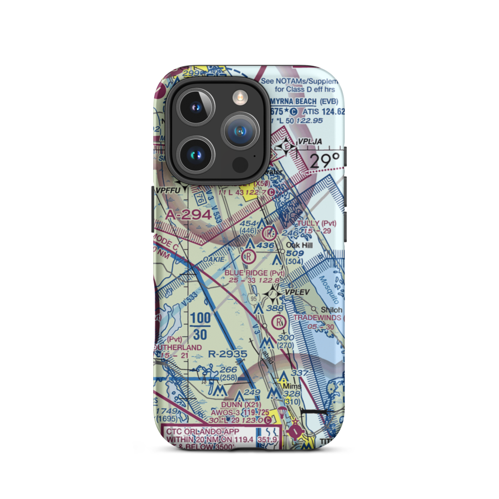 Blue Ridge Flightpark Airport (34FD) VFR Sectional  Tough iPhone Case iPhone 16 Pro model shown