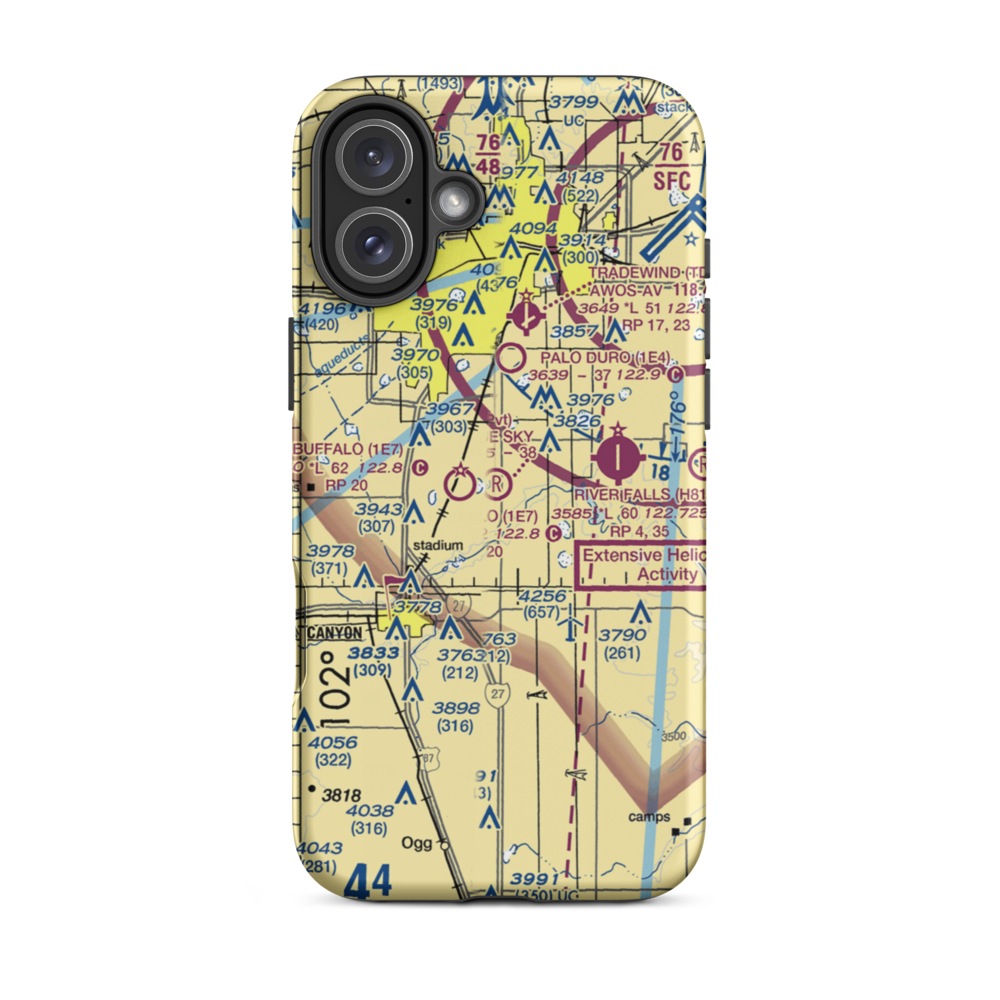 Blue Sky Airfield (2TX0) VFR Sectional  Tough iPhone Case iPhone 16 Plus model shown