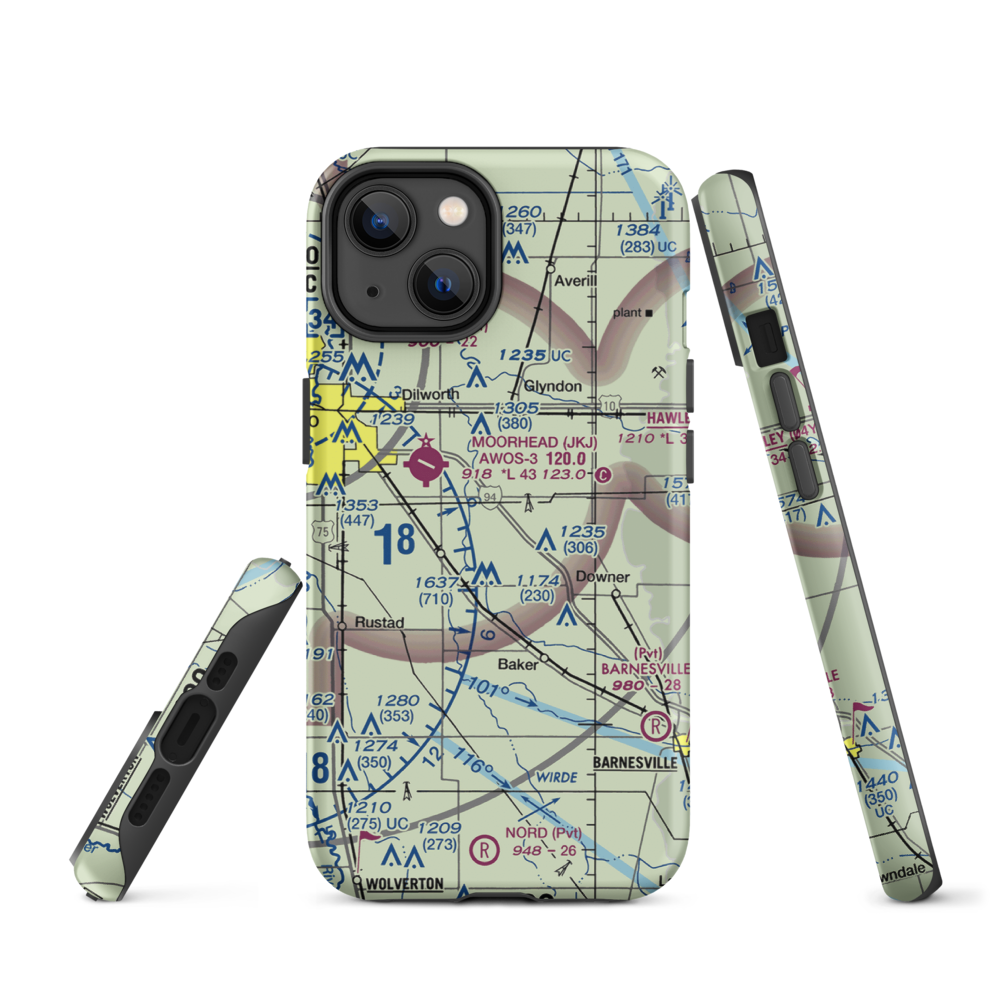 Blue Sky Airport (3MN7) VFR Sectional  Tough iPhone Case iPhone 14 model shown
