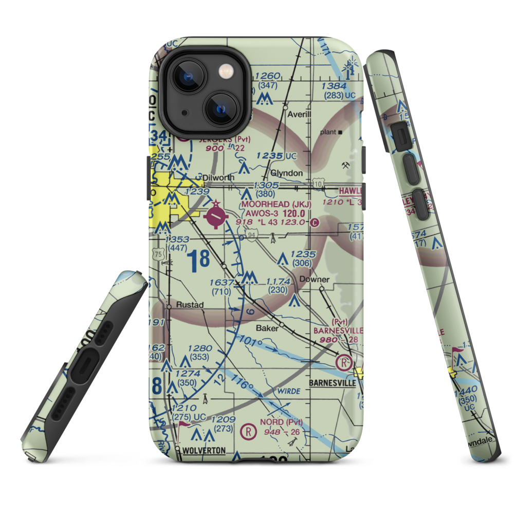 Blue Sky Airport (3MN7) VFR Sectional  Tough iPhone Case iPhone 14 Plus model shown