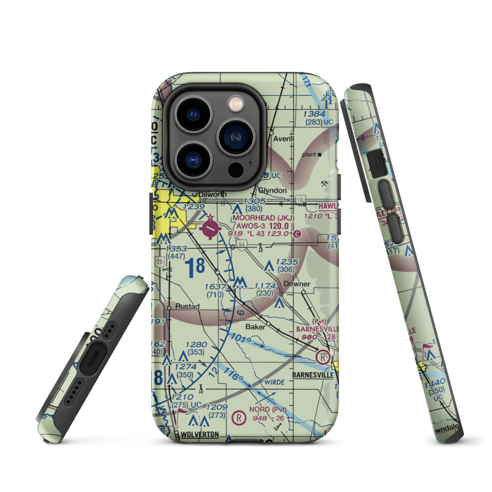 Blue Sky Airport (3MN7) VFR Sectional  Tough iPhone Case iPhone 14 Pro model shown