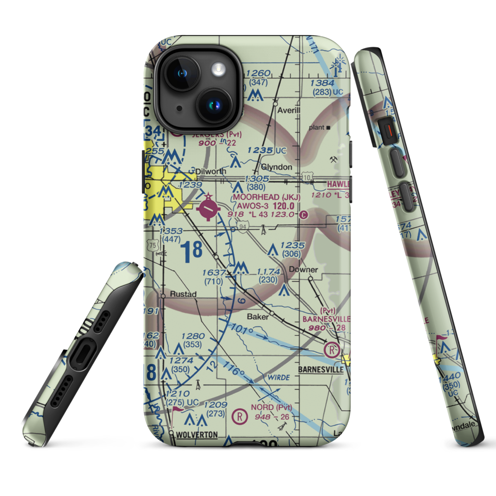 Blue Sky Airport (3MN7) VFR Sectional  Tough iPhone Case iPhone 15 Plus model shown