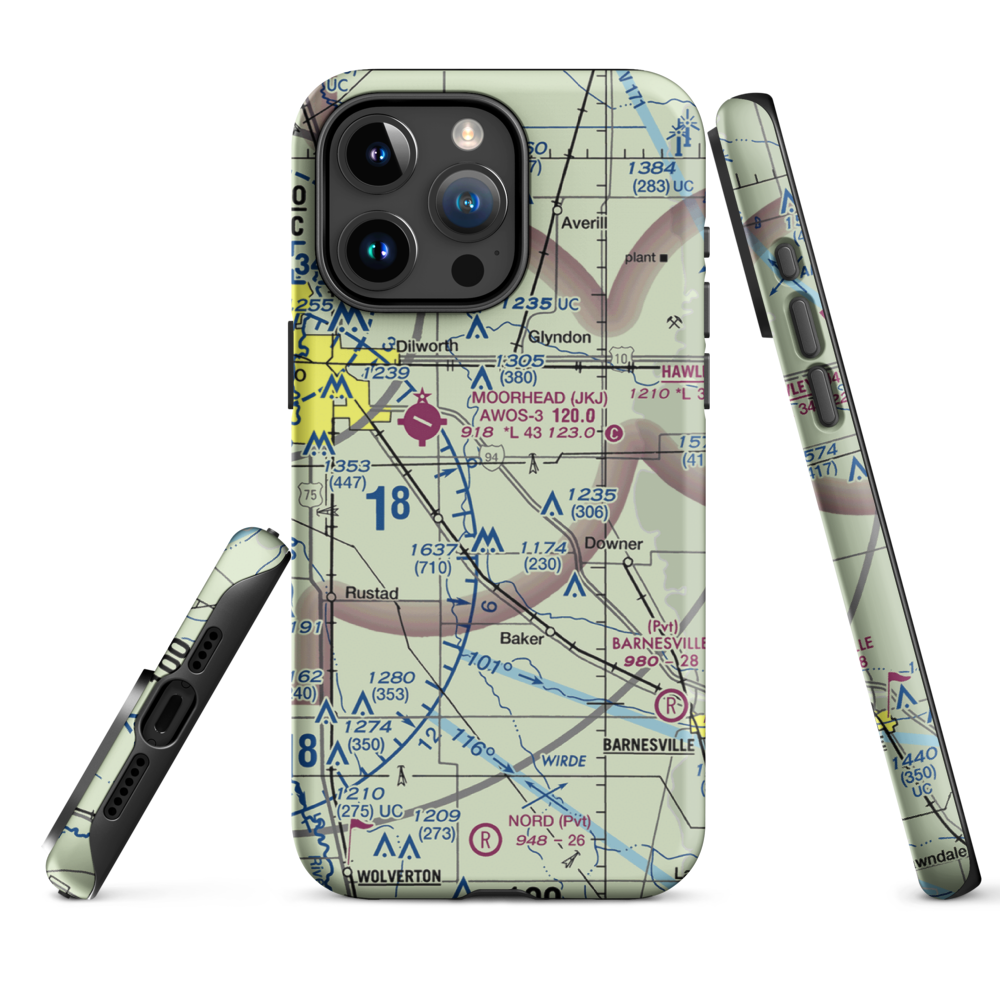 Blue Sky Airport (3MN7) VFR Sectional  Tough iPhone Case iPhone 15 Pro Max model shown
