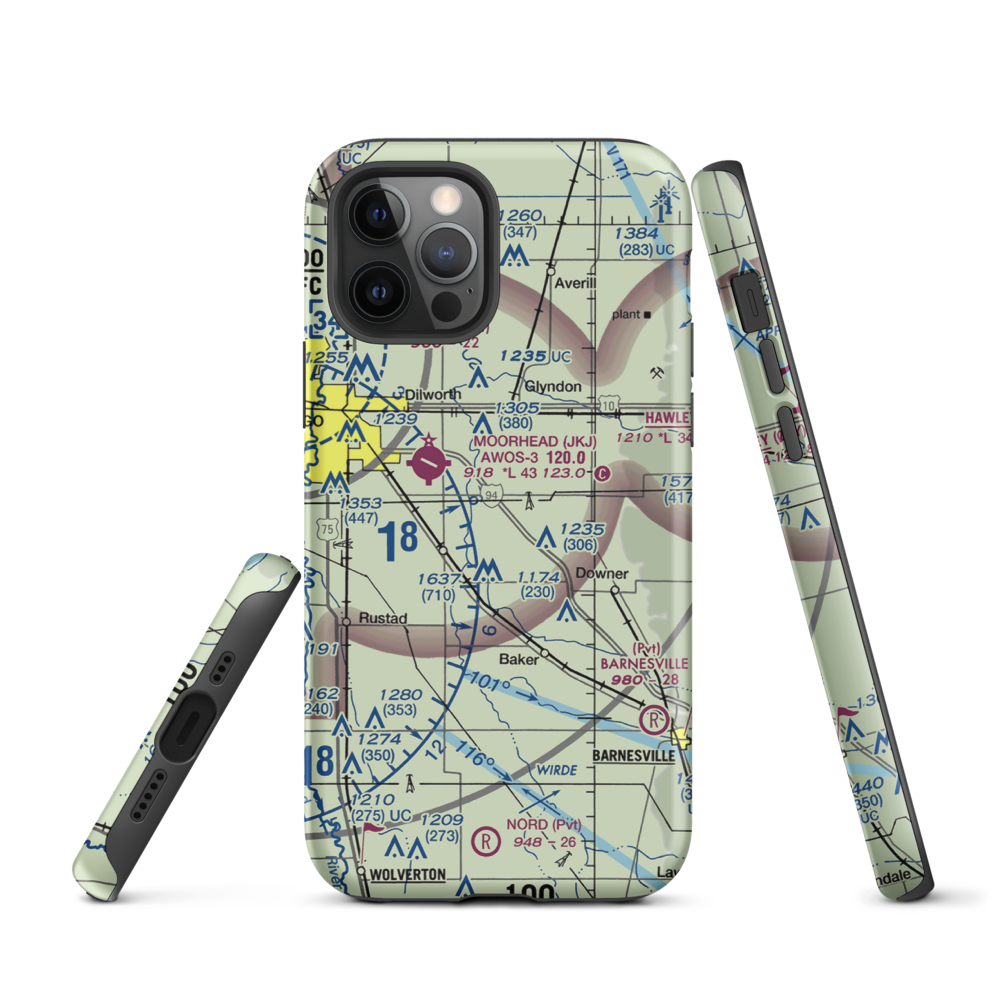 Blue Sky Airport (3MN7) VFR Sectional  Tough iPhone Case iPhone 12 Pro model shown