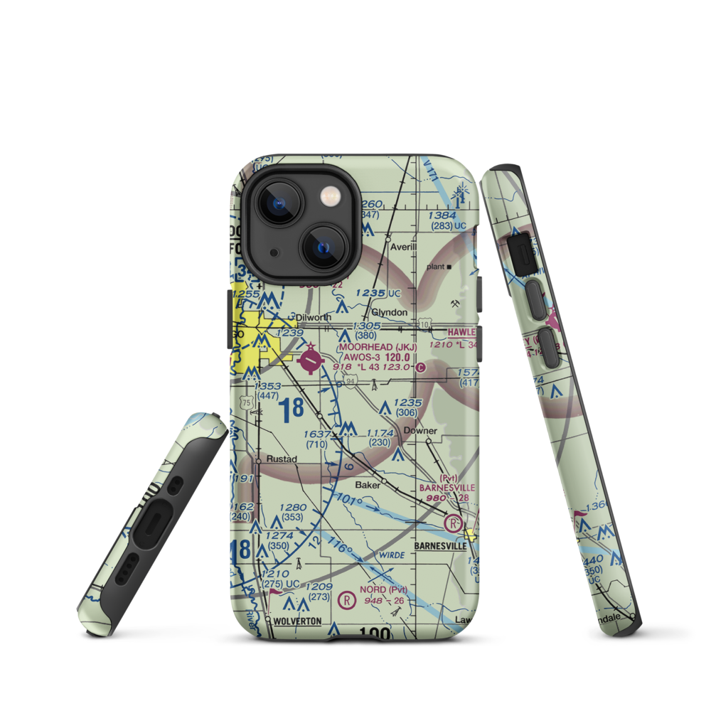 Blue Sky Airport (3MN7) VFR Sectional  Tough iPhone Case iPhone 13 mini model shown