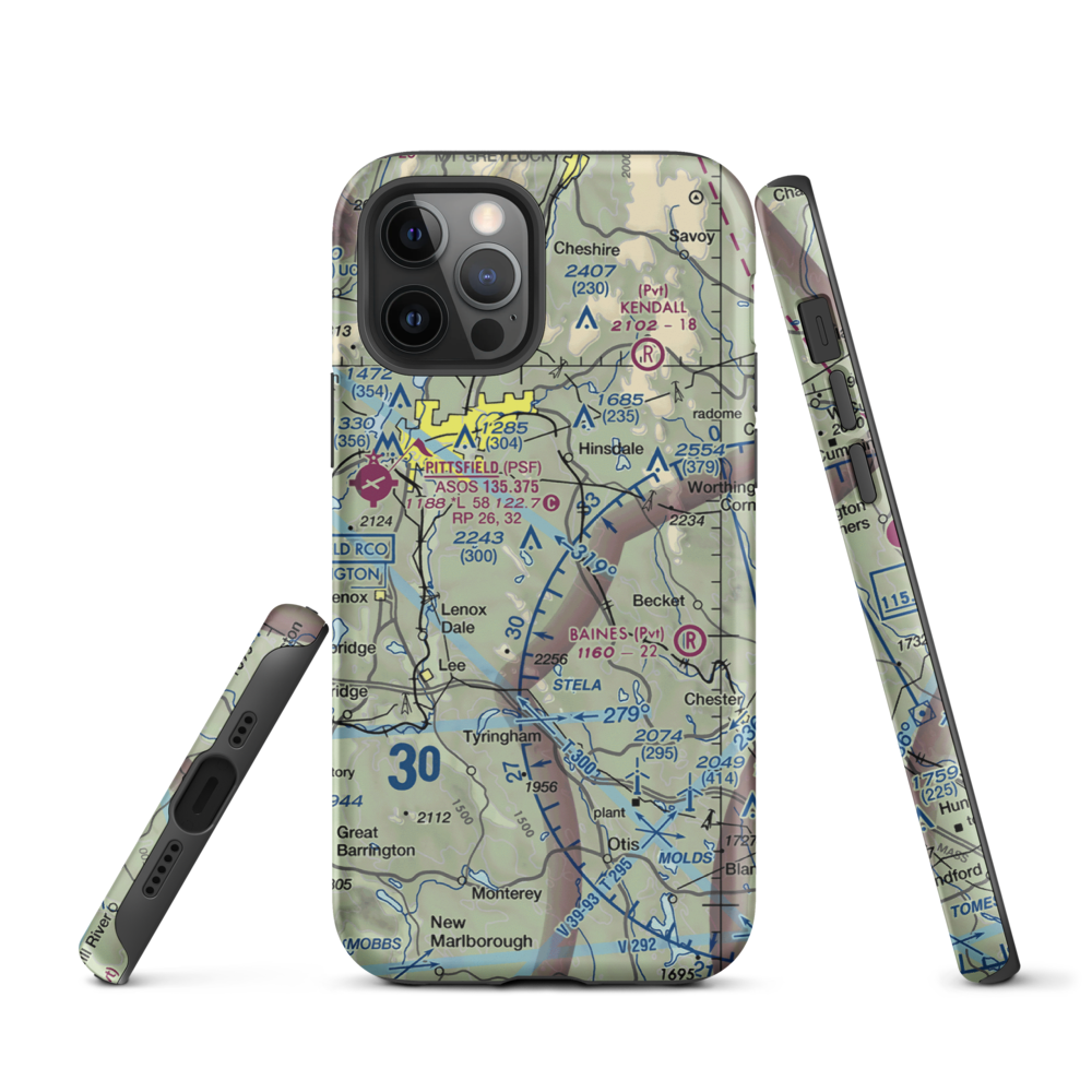 Blueberry Hill Airport (MA77) VFR Sectional  Tough iPhone Case iPhone 12 Pro model shown