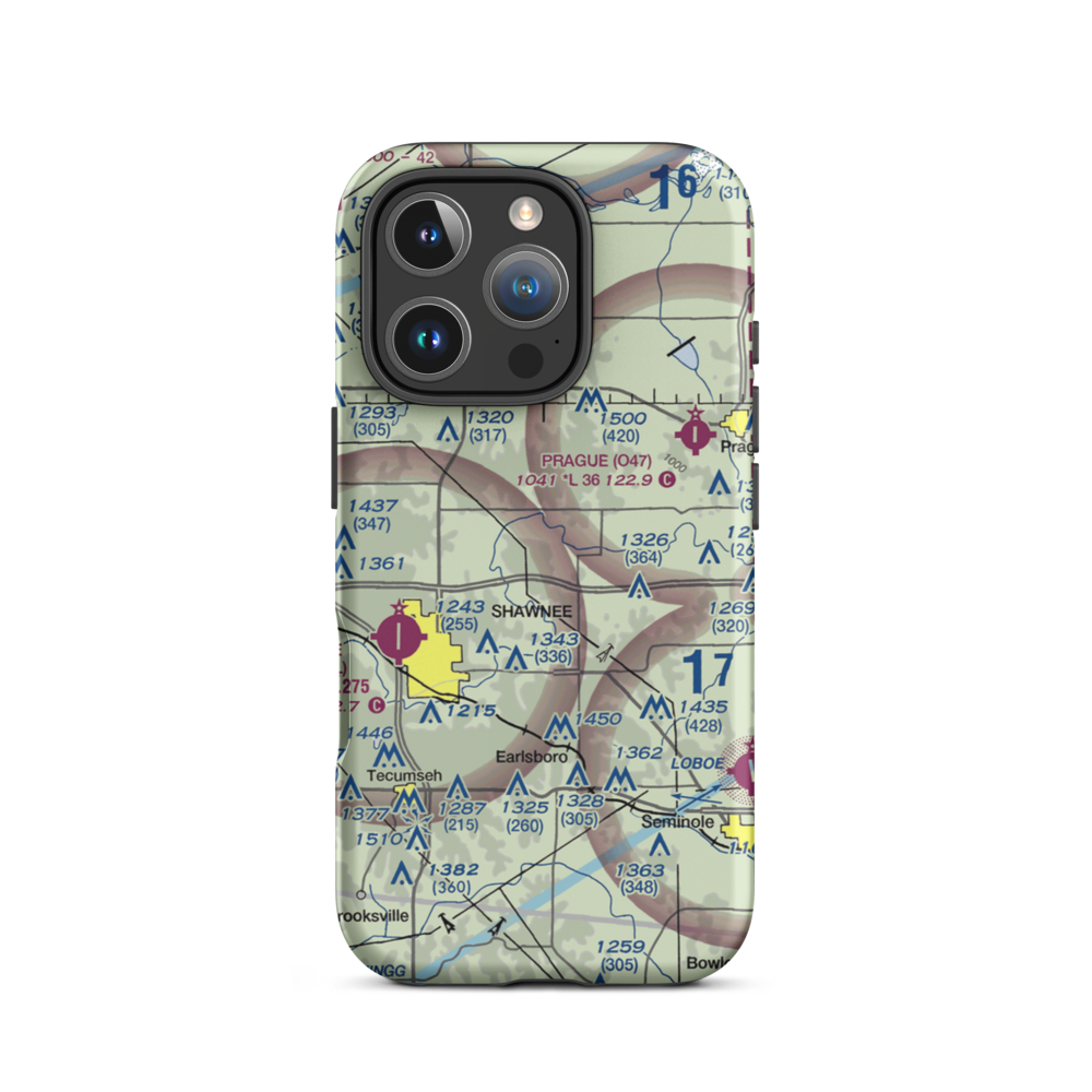 Bluebird Airpark (OK22) VFR Sectional  Tough iPhone Case iPhone 16 Pro model shown