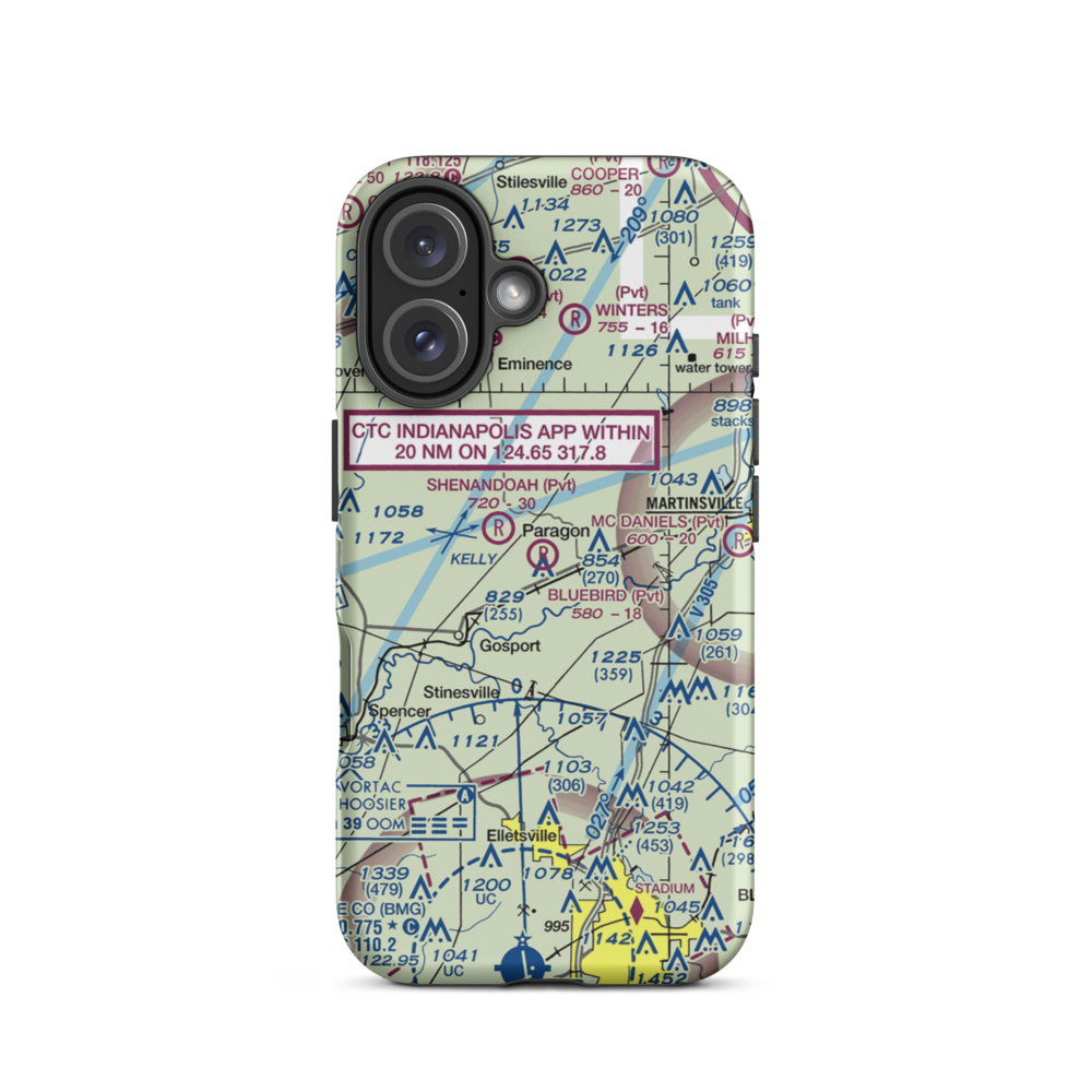 Bluebird Airport (IG03) VFR Sectional  Tough iPhone Case iPhone 16 model shown