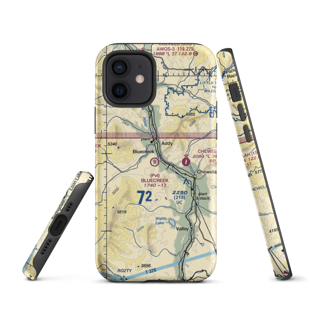 Bluecreek Airport (WA57) VFR Sectional  Tough iPhone Case iPhone 12 model shown