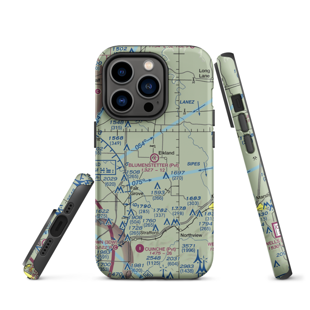 Blumenstetter Airport (MU63) VFR Sectional  Tough iPhone Case iPhone 14 Pro model shown