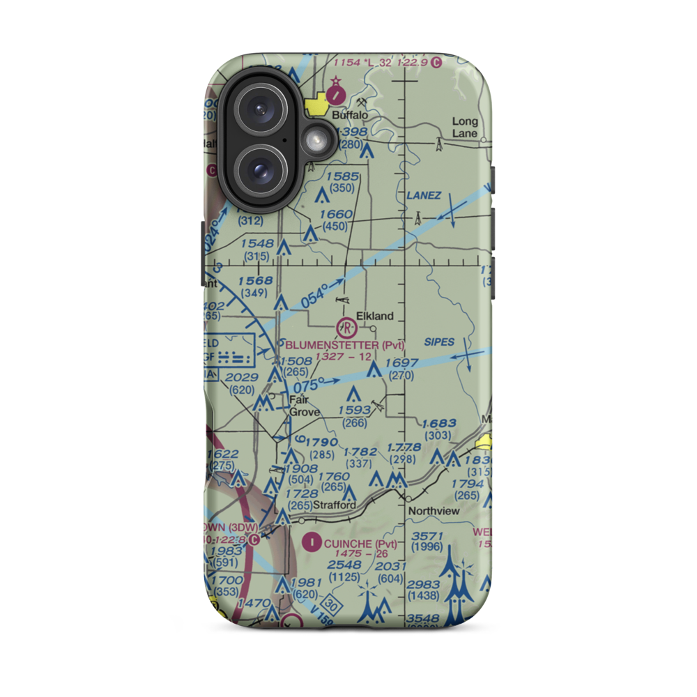 Blumenstetter Airport (MU63) VFR Sectional  Tough iPhone Case iPhone 16 Plus model shown