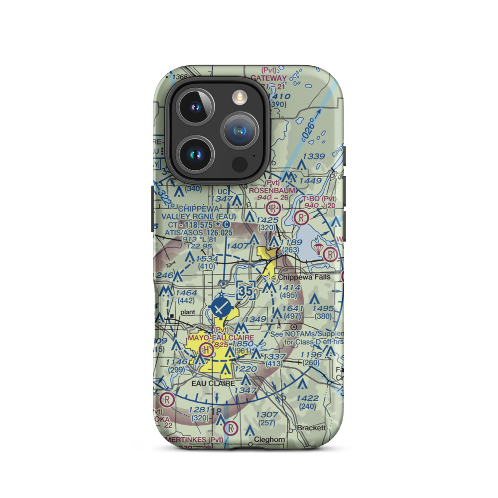 Blunt Field (3WN8) VFR Sectional  Tough iPhone Case iPhone 16 Pro model shown