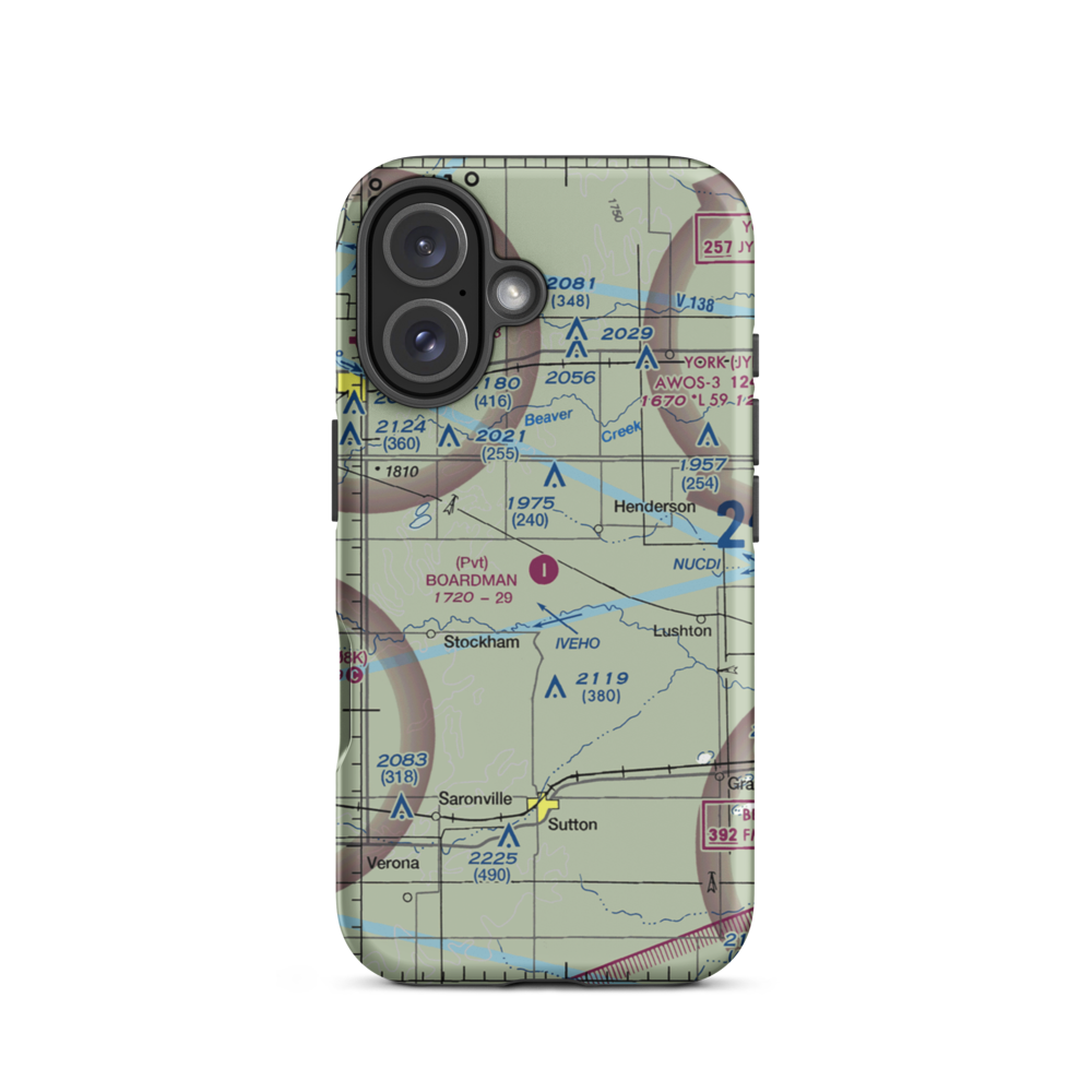Boardman Aerial Airport (38NE) VFR Sectional  Tough iPhone Case iPhone 16 model shown