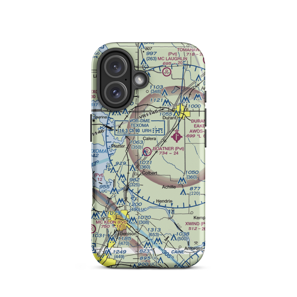 Boatner Field (OK90) VFR Sectional  Tough iPhone Case iPhone 16 model shown
