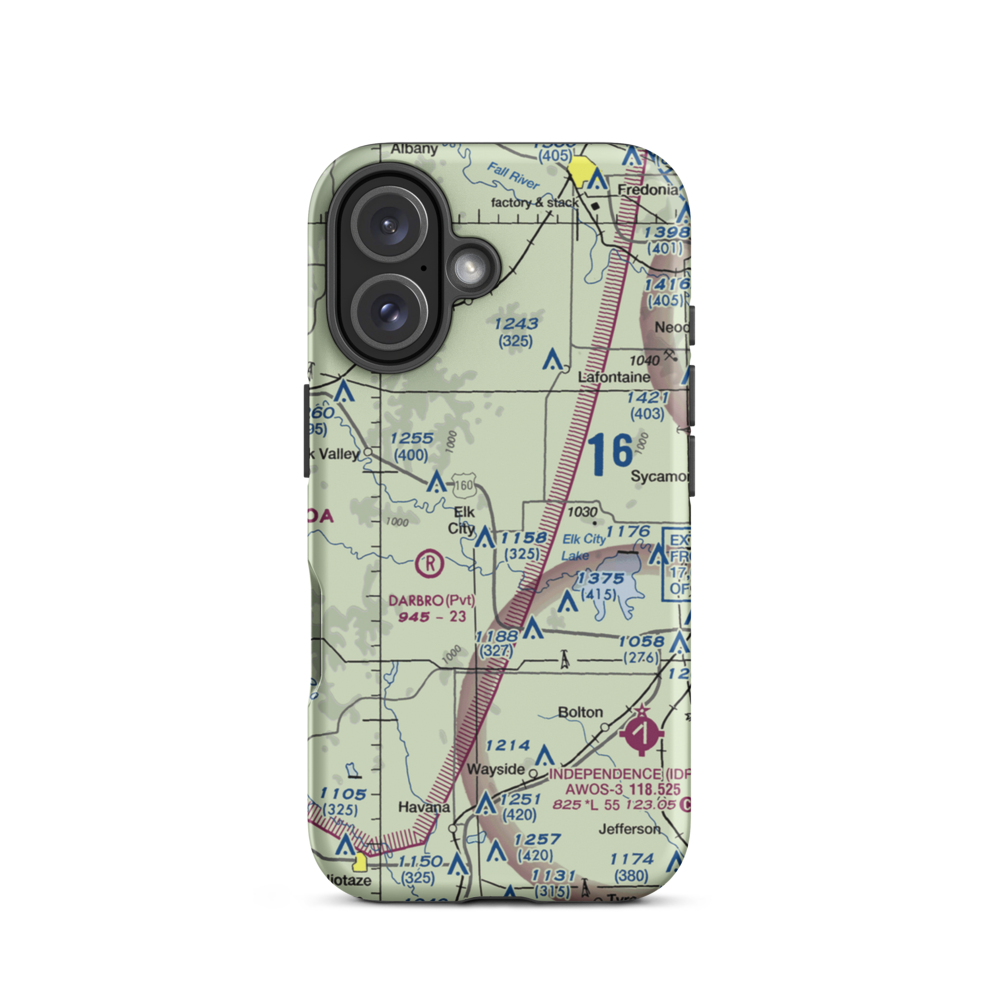 Bob Faler Airport (SN44) VFR Sectional  Tough iPhone Case iPhone 16 model shown