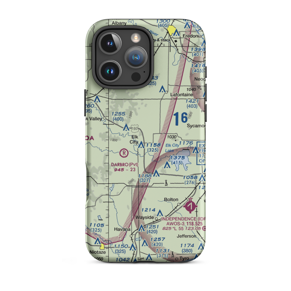 Bob Faler Airport (SN44) VFR Sectional  Tough iPhone Case iPhone 16 Pro Max model shown