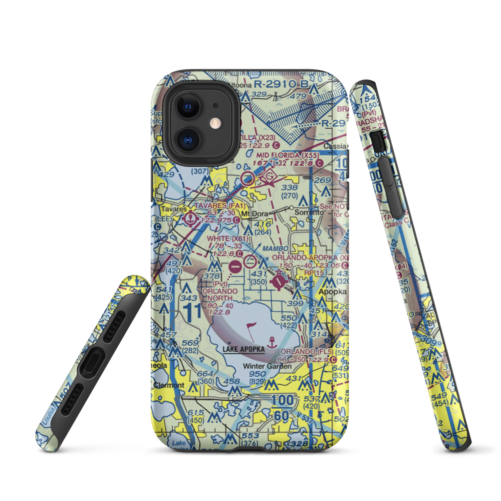Bob White Field (X61) VFR Sectional  Tough iPhone Case iPhone 11 model shown