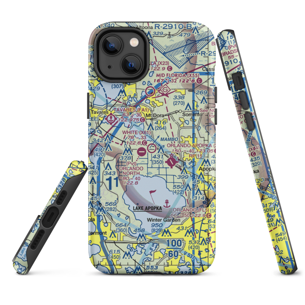 Bob White Field (X61) VFR Sectional  Tough iPhone Case iPhone 14 Plus model shown