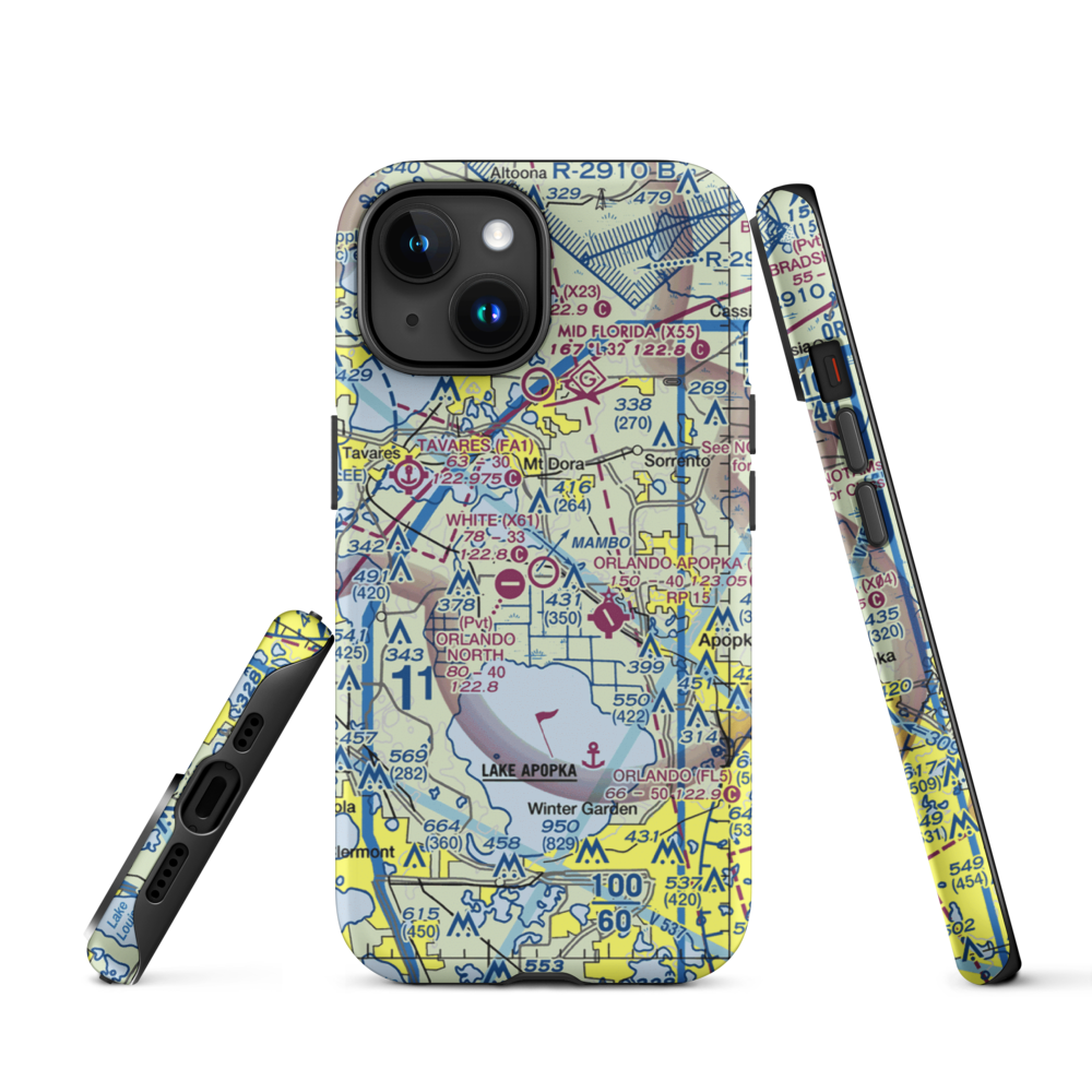 Bob White Field (X61) VFR Sectional  Tough iPhone Case iPhone 15 model shown