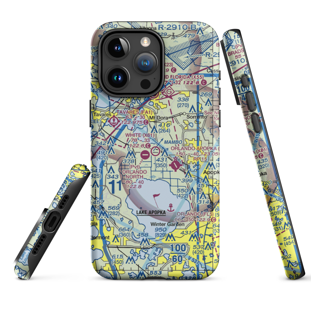 Bob White Field (X61) VFR Sectional  Tough iPhone Case iPhone 15 Pro Max model shown