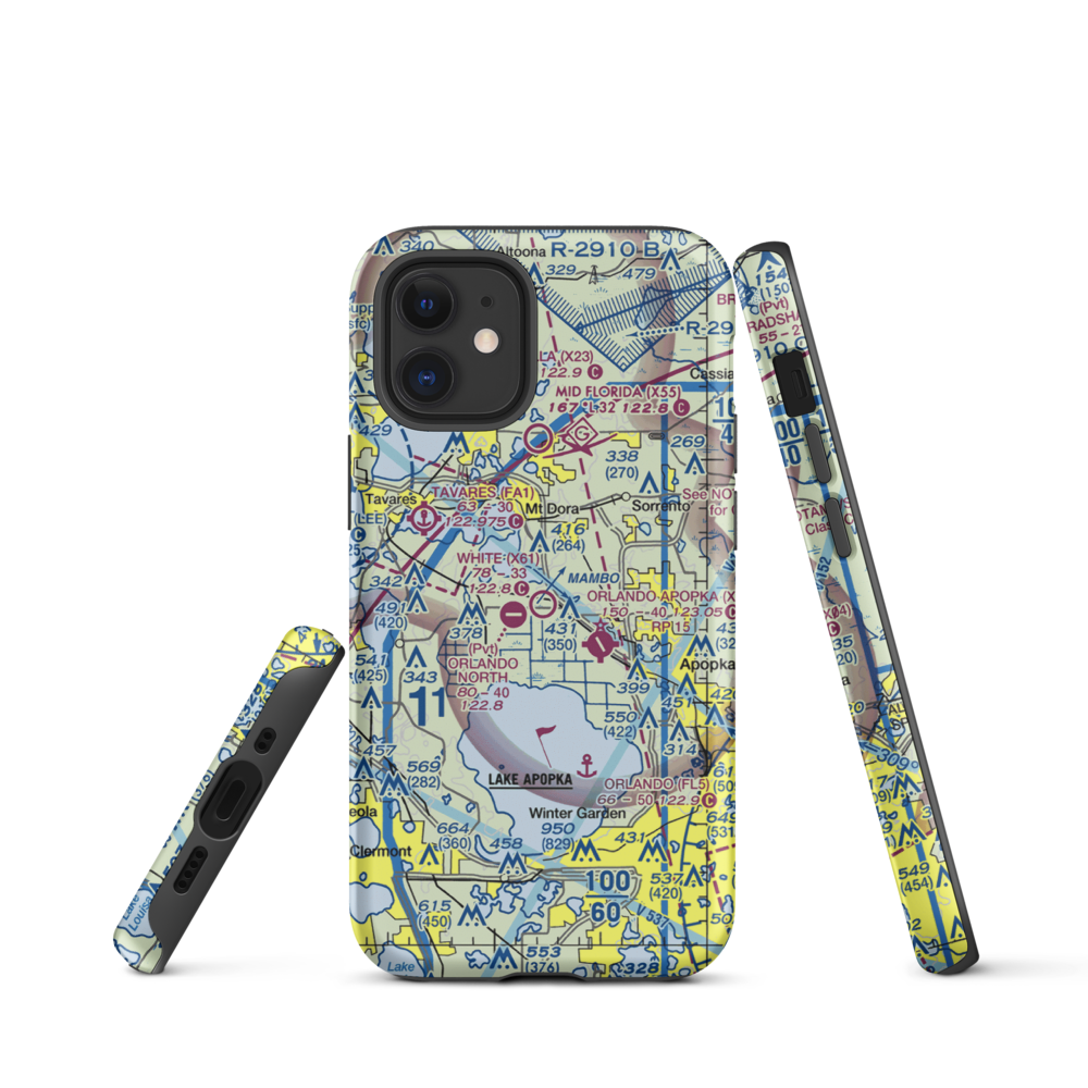 Bob White Field (X61) VFR Sectional  Tough iPhone Case iPhone 12 mini model shown