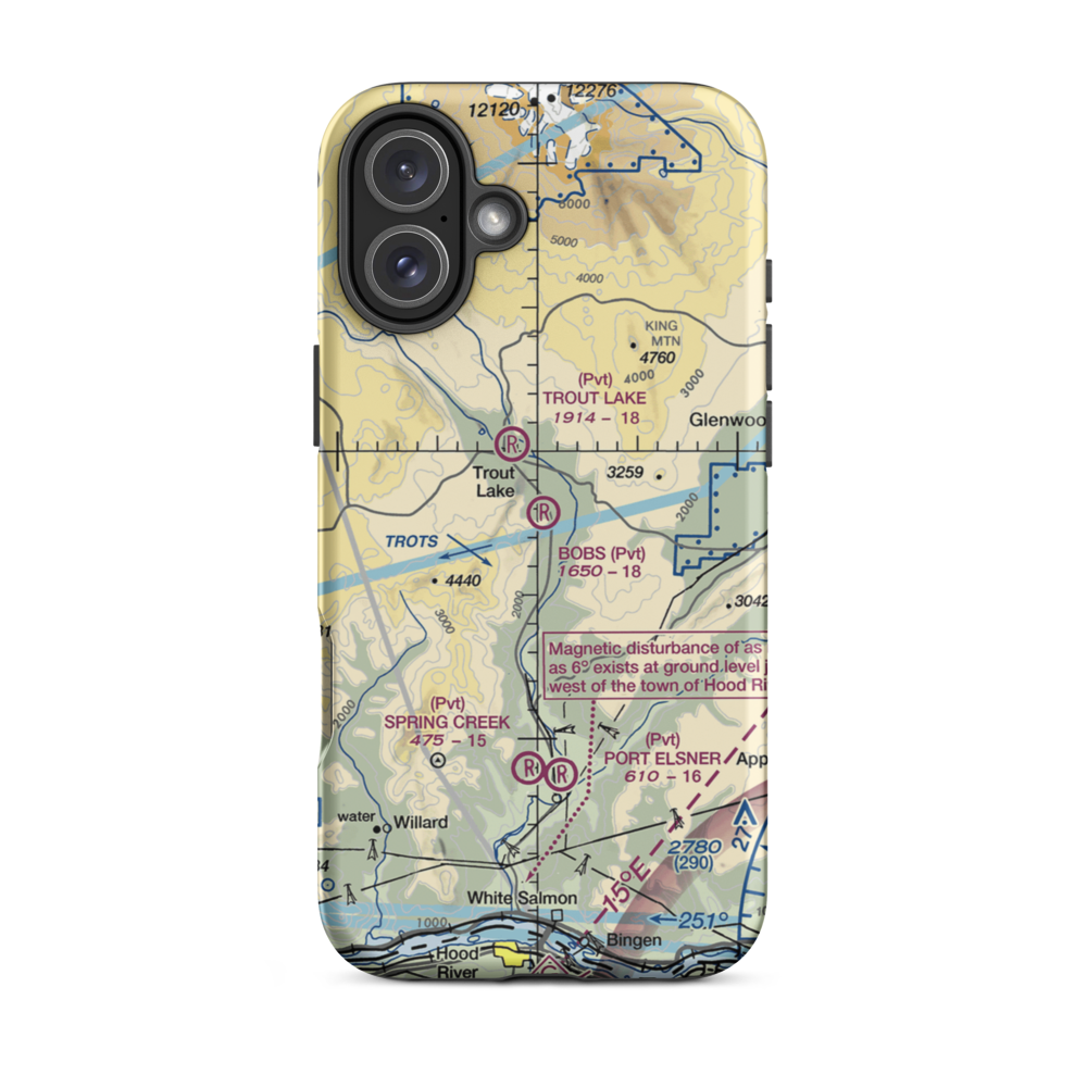 Bob's Field (36WA) VFR Sectional  Tough iPhone Case iPhone 16 Plus model shown