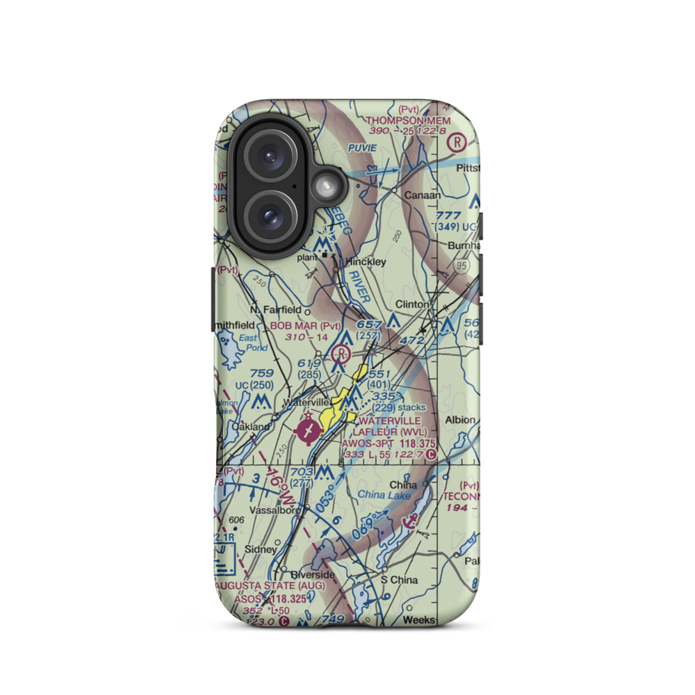 Bob-Mar Airport (ME20) VFR Sectional  Tough iPhone Case iPhone 16 model shown