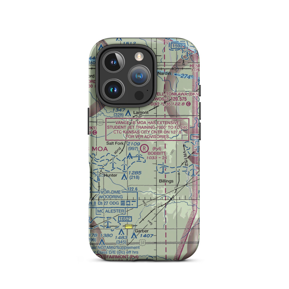 Bobbitt Airport (02OK) VFR Sectional  Tough iPhone Case iPhone 16 Pro model shown
