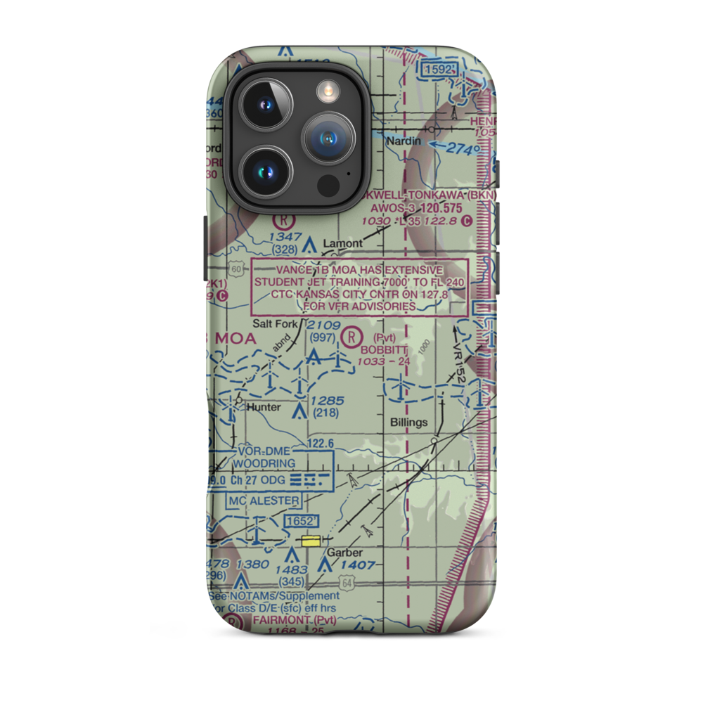 Bobbitt Airport (02OK) VFR Sectional  Tough iPhone Case iPhone 16 Pro Max model shown
