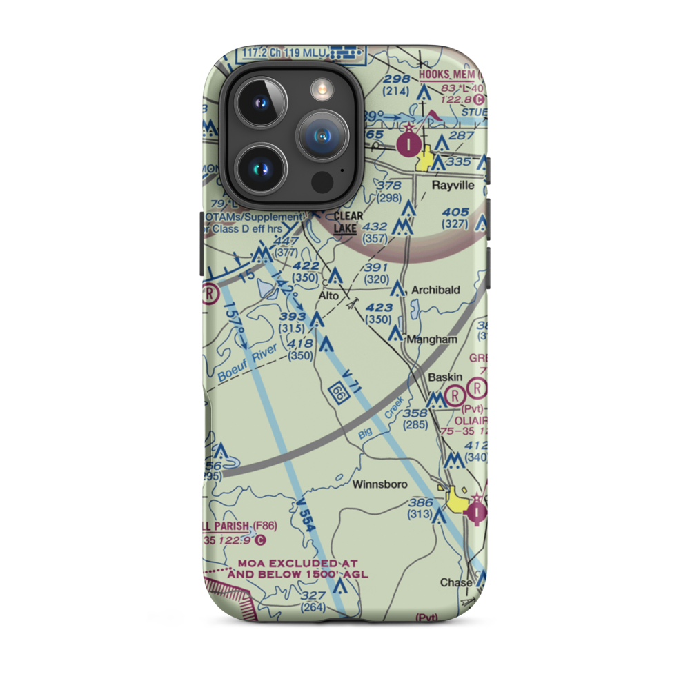 Bobby Jones Flying Service Inc Airport (LS04) VFR Sectional  Tough iPhone Case iPhone 16 Pro Max model shown