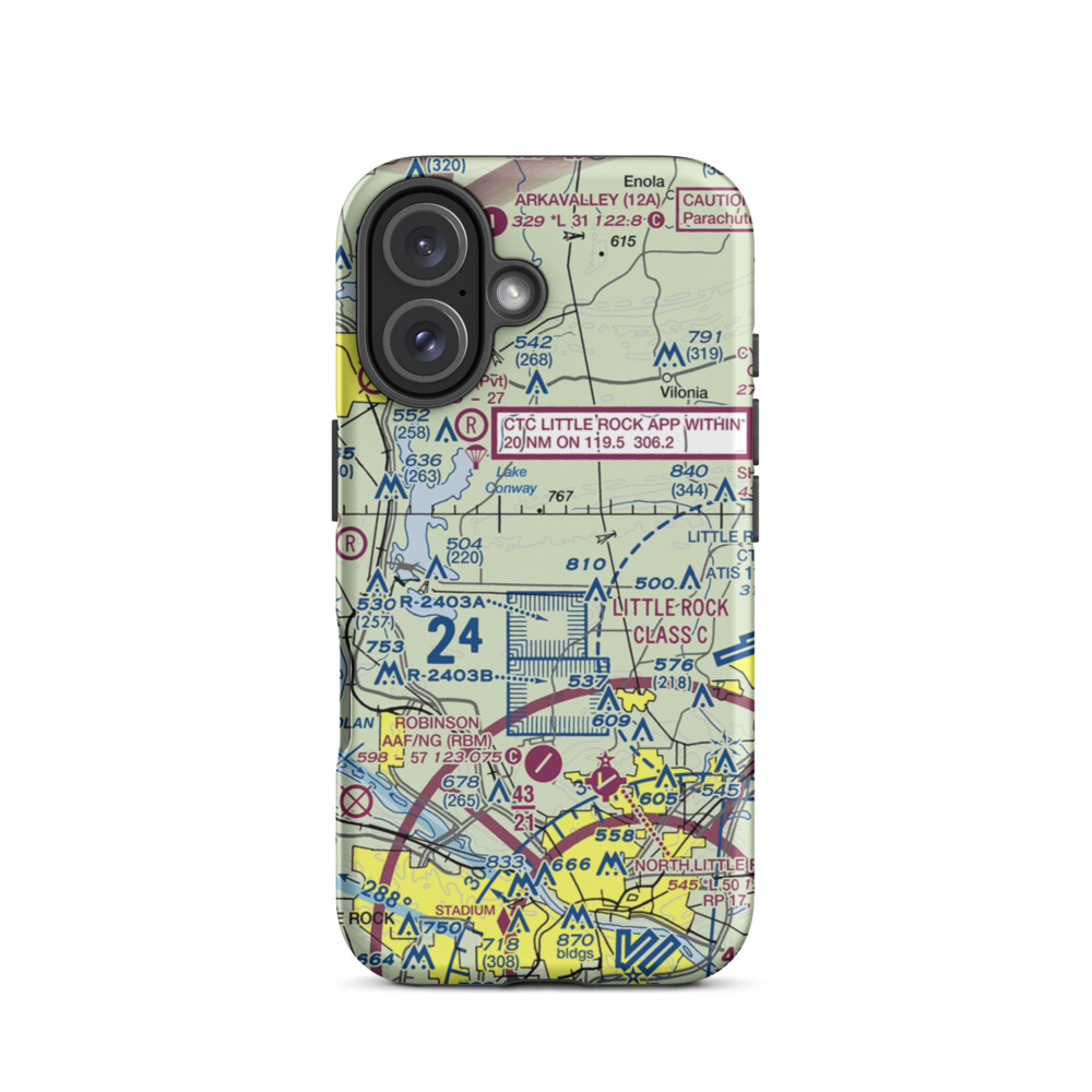 Bobwhite Hill Ranch Airport (AR84) VFR Sectional  Tough iPhone Case iPhone 16 model shown