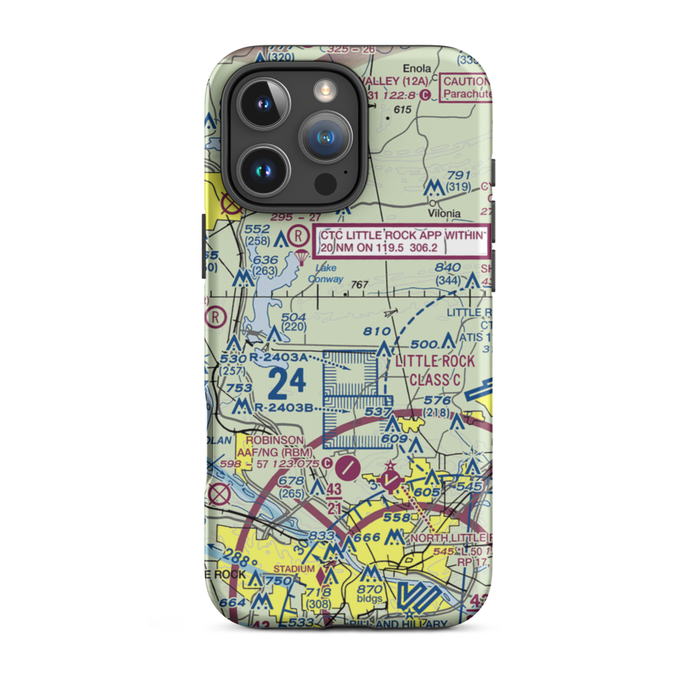 Bobwhite Hill Ranch Airport (AR84) VFR Sectional  Tough iPhone Case iPhone 16 Pro Max model shown