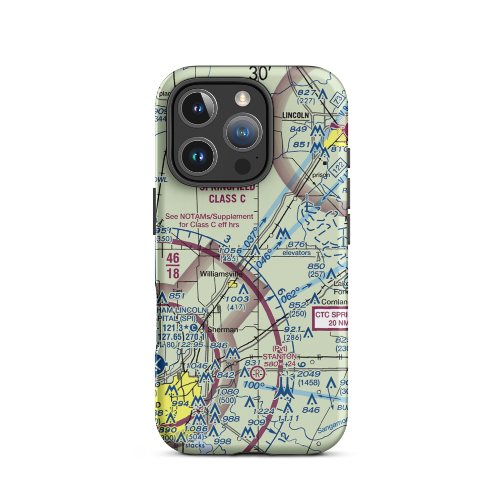 Bock Farms Airport (3LS7) VFR Sectional  Tough iPhone Case iPhone 16 Pro model shown