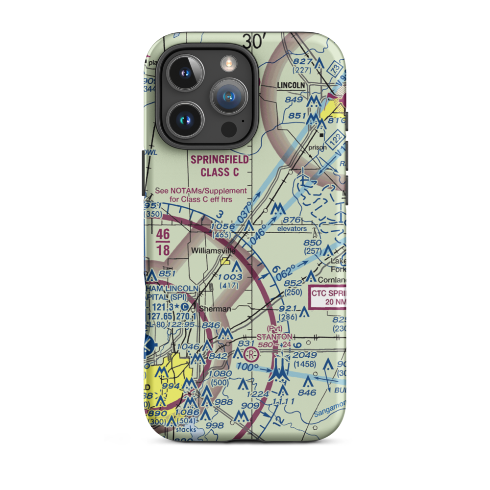Bock Farms Airport (3LS7) VFR Sectional  Tough iPhone Case iPhone 16 Pro Max model shown