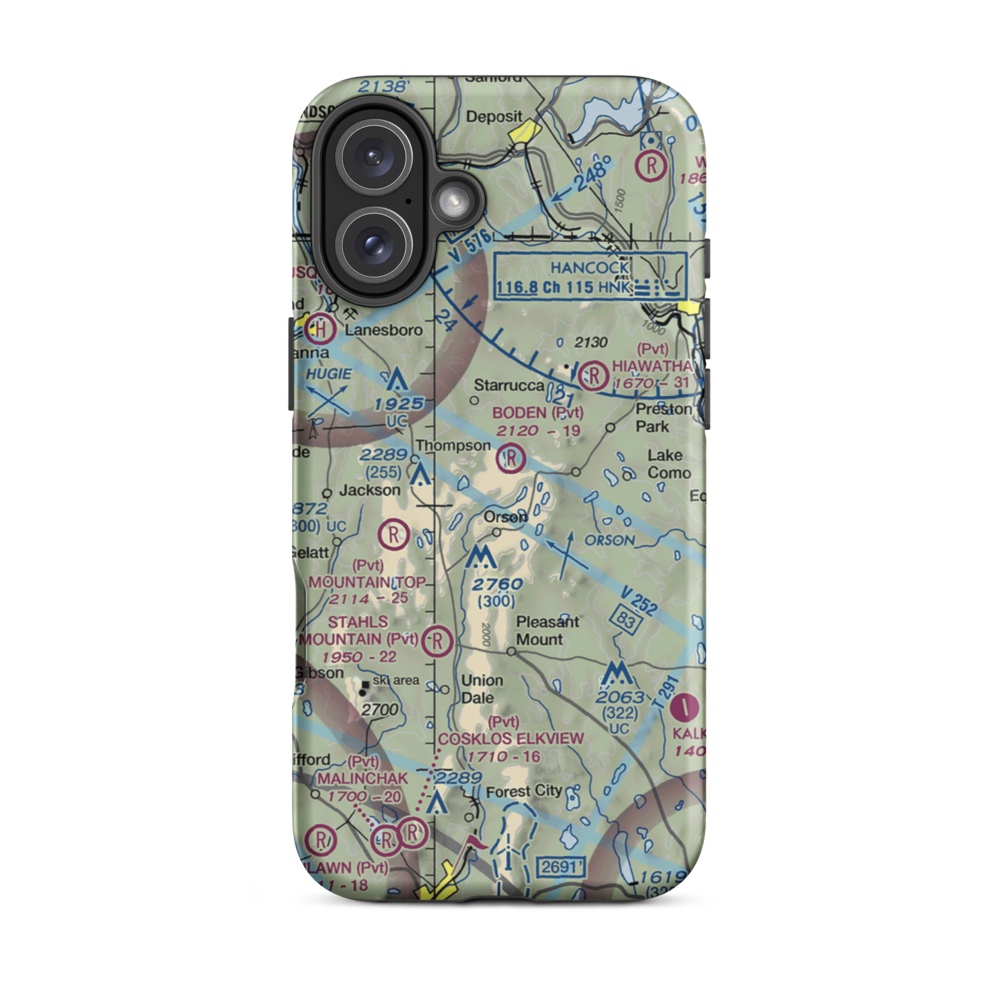 Boden Airport (2PA4) VFR Sectional  Tough iPhone Case iPhone 16 Plus model shown