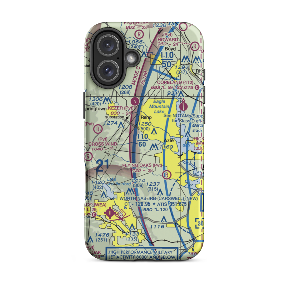 Boe-Wrinkle Airport (28TS) VFR Sectional  Tough iPhone Case iPhone 16 Plus model shown