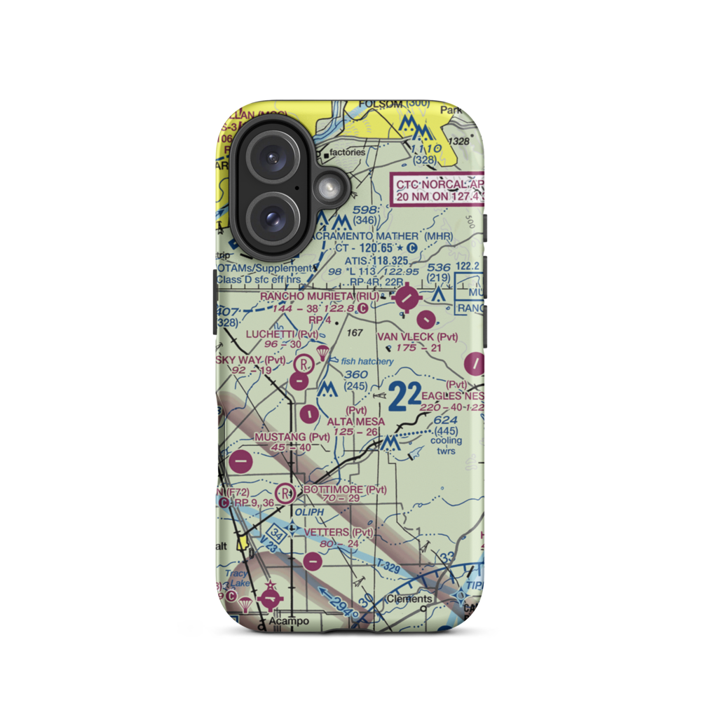 Boeckmann Ranch Airport (26CA) VFR Sectional  Tough iPhone Case iPhone 16 model shown