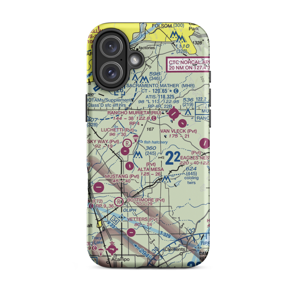 Boeckmann Ranch Airport (26CA) VFR Sectional  Tough iPhone Case iPhone 16 Plus model shown