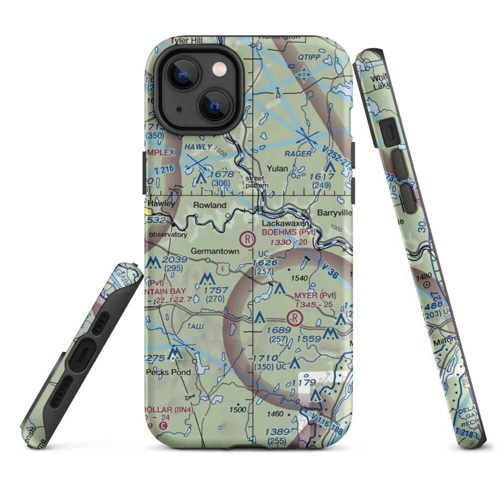 Boehm's Field (2PA1) VFR Sectional  Tough iPhone Case iPhone 14 Plus model shown