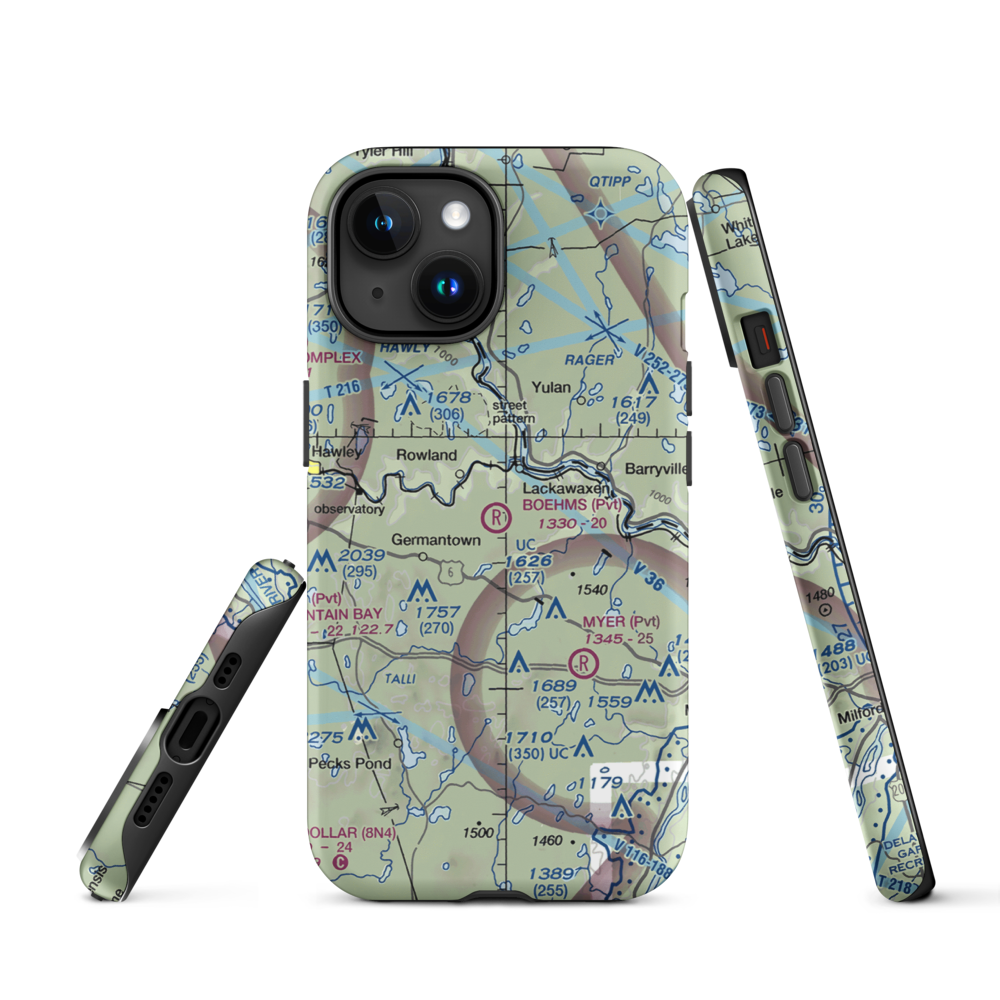 Boehm's Field (2PA1) VFR Sectional  Tough iPhone Case iPhone 15 model shown