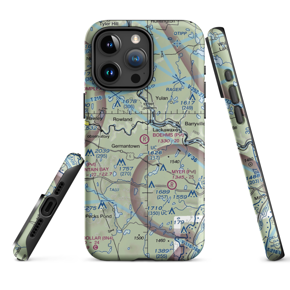Boehm's Field (2PA1) VFR Sectional  Tough iPhone Case iPhone 15 Pro Max model shown