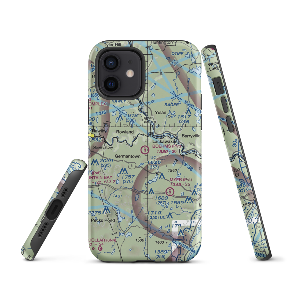 Boehm's Field (2PA1) VFR Sectional  Tough iPhone Case iPhone 12 model shown
