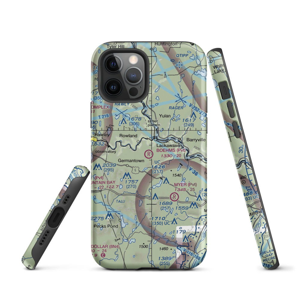 Boehm's Field (2PA1) VFR Sectional  Tough iPhone Case iPhone 12 Pro model shown